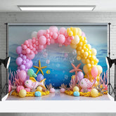 Aperturee - Aperturee Underwater World Balloon Arch Cake Smash Backdrop